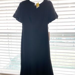 Calvin Klein Black Ruffle Midi Dress